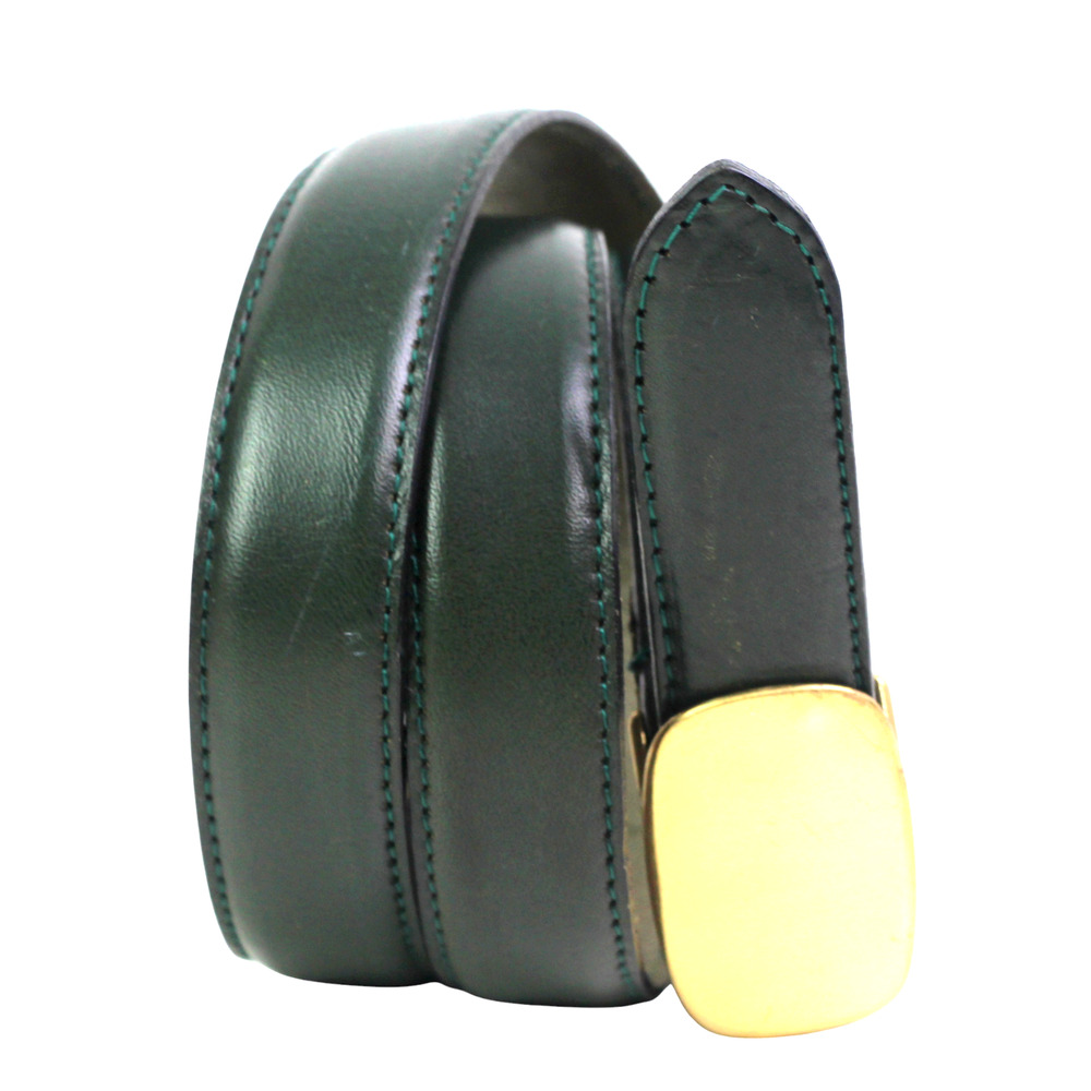 Talbots DARK GREEN REAL LEATHER 7/8"Wd SKINNY CLASSIC CASUAL DRESS BELT M (P18